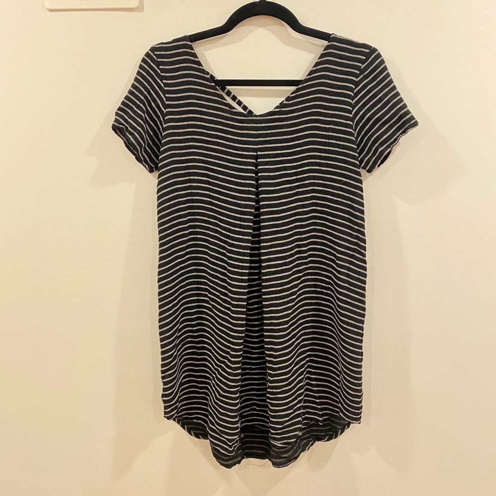 MYNE Ashley Ann Black Striped Tunic Dress